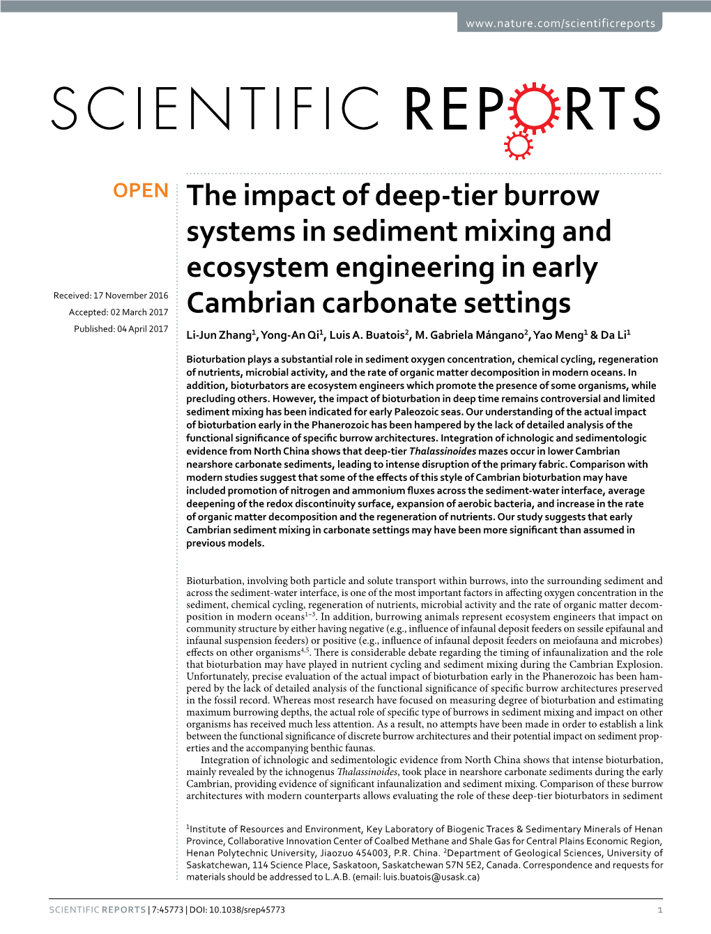 The Impact of Deep-Tier Burrow Systems in Sediment Mixing and Ecosystem Engineering in Early Cambrian Carbonate Settings