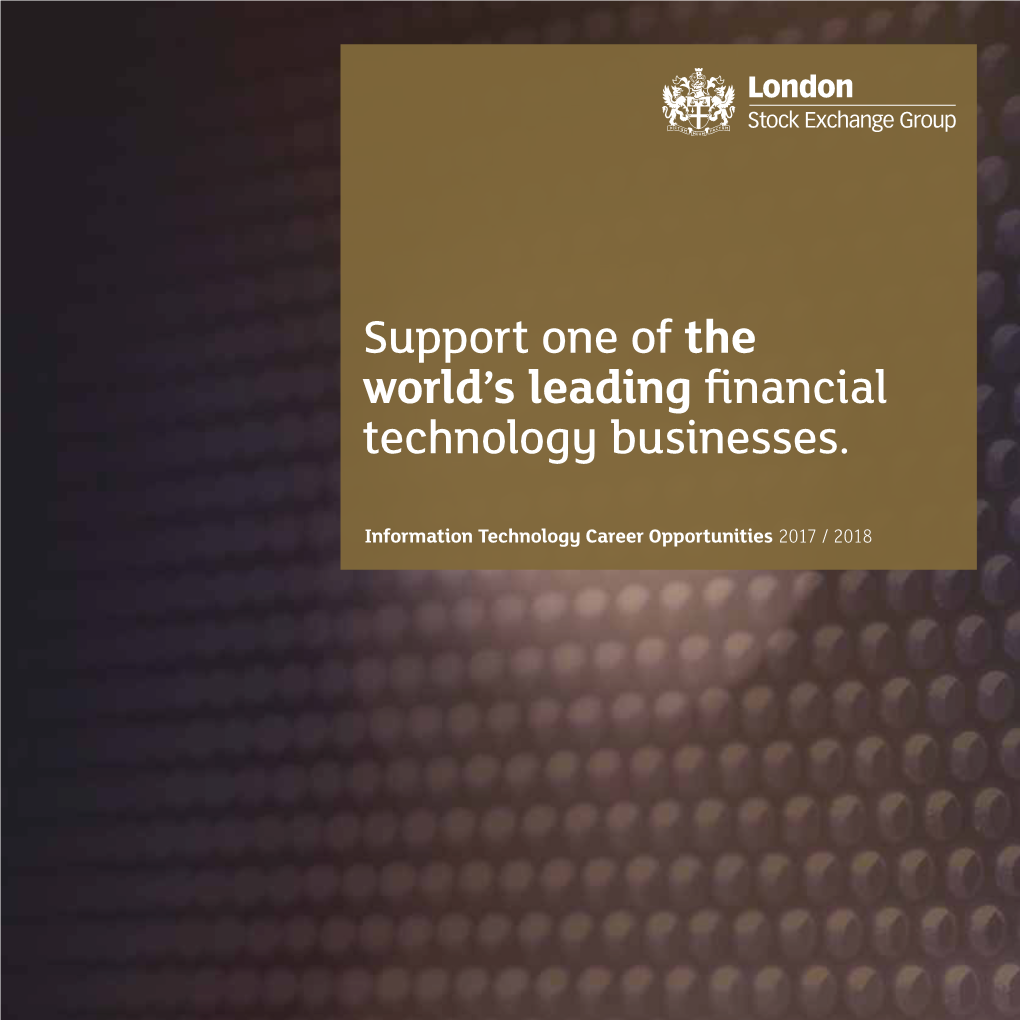 Support One of the World's Leading Financial Technology Businesses