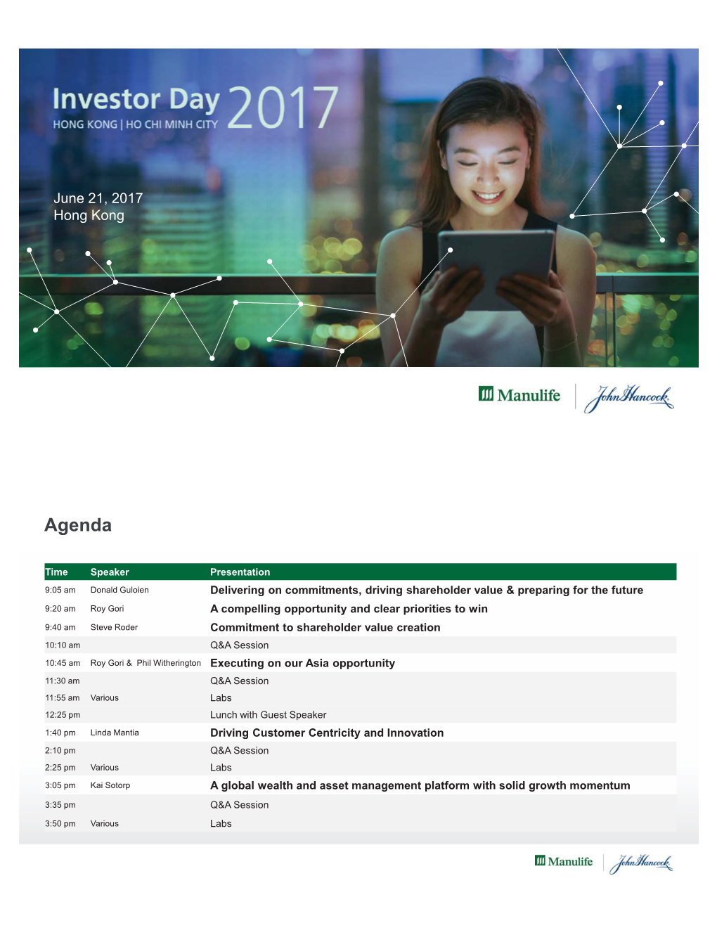 Manulife's Investor Day 2017 in Hong Kong-Slides-Day 1