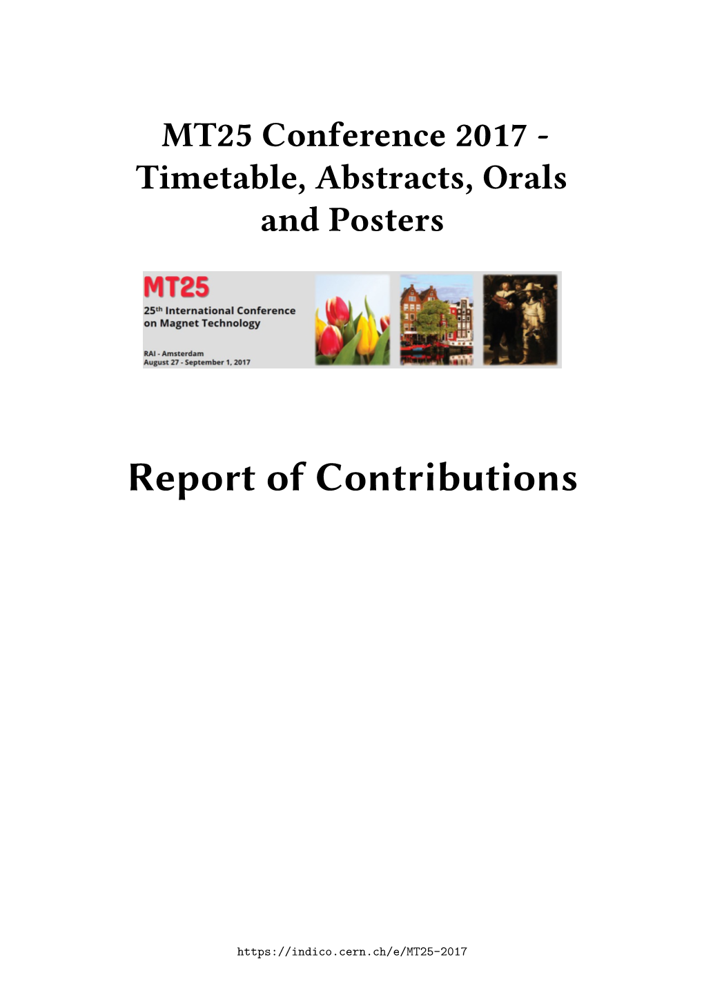 Report of Contributions