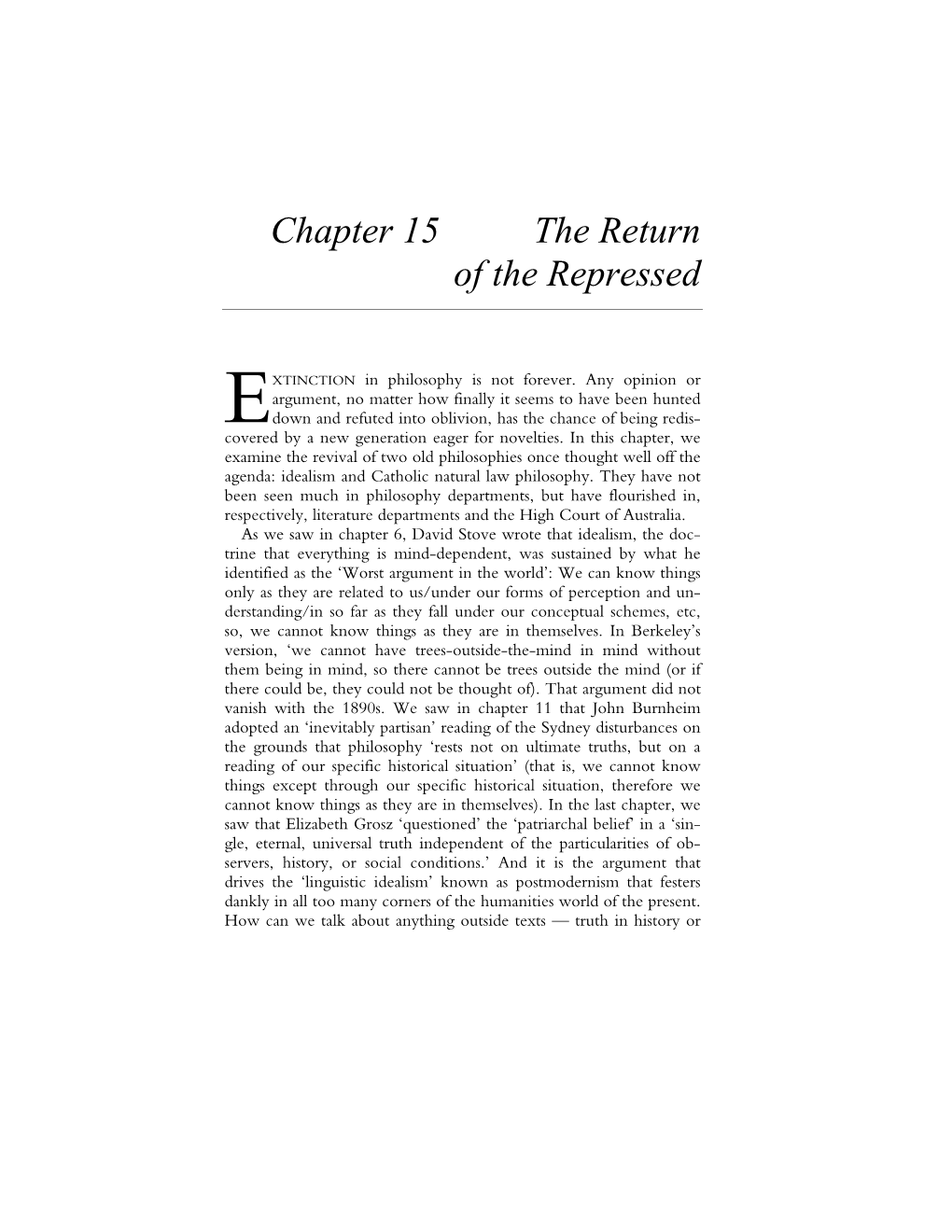Chapter 15 the Return of the Repressed
