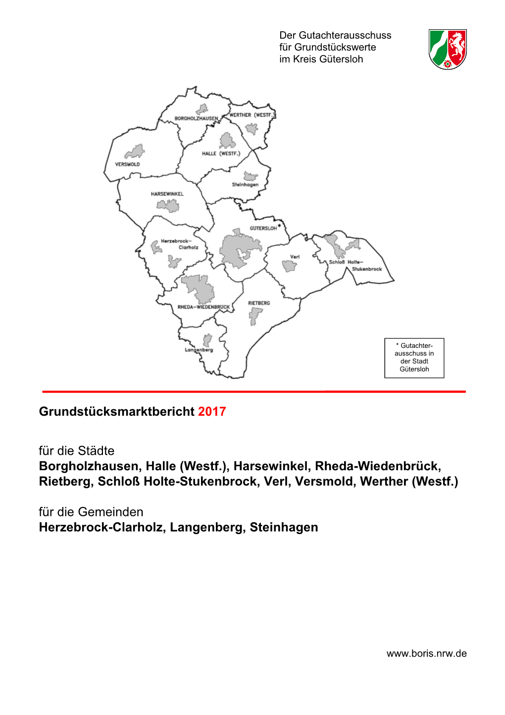 Grundstücksmarktbericht 2017 Für Die Städte Borgholzhausen, Halle