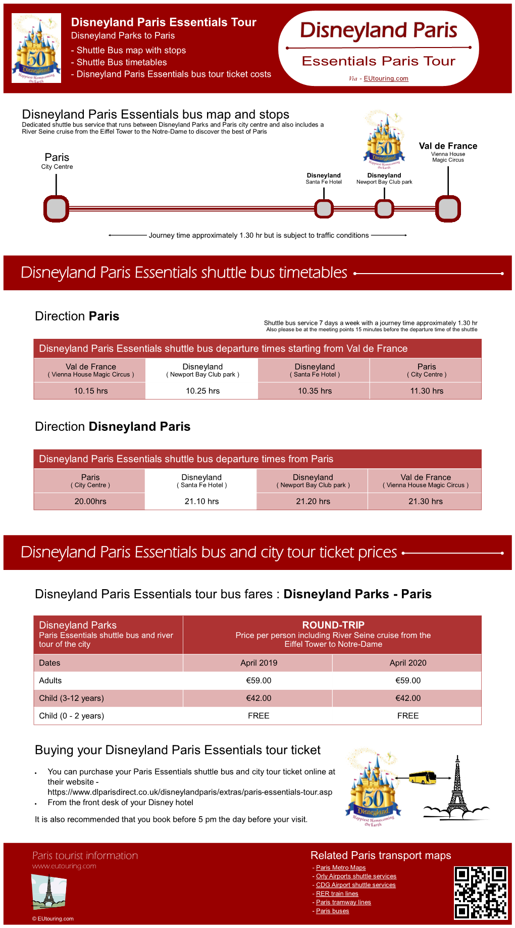 Disneyland Paris Essentials Bus Tour of Paris Via