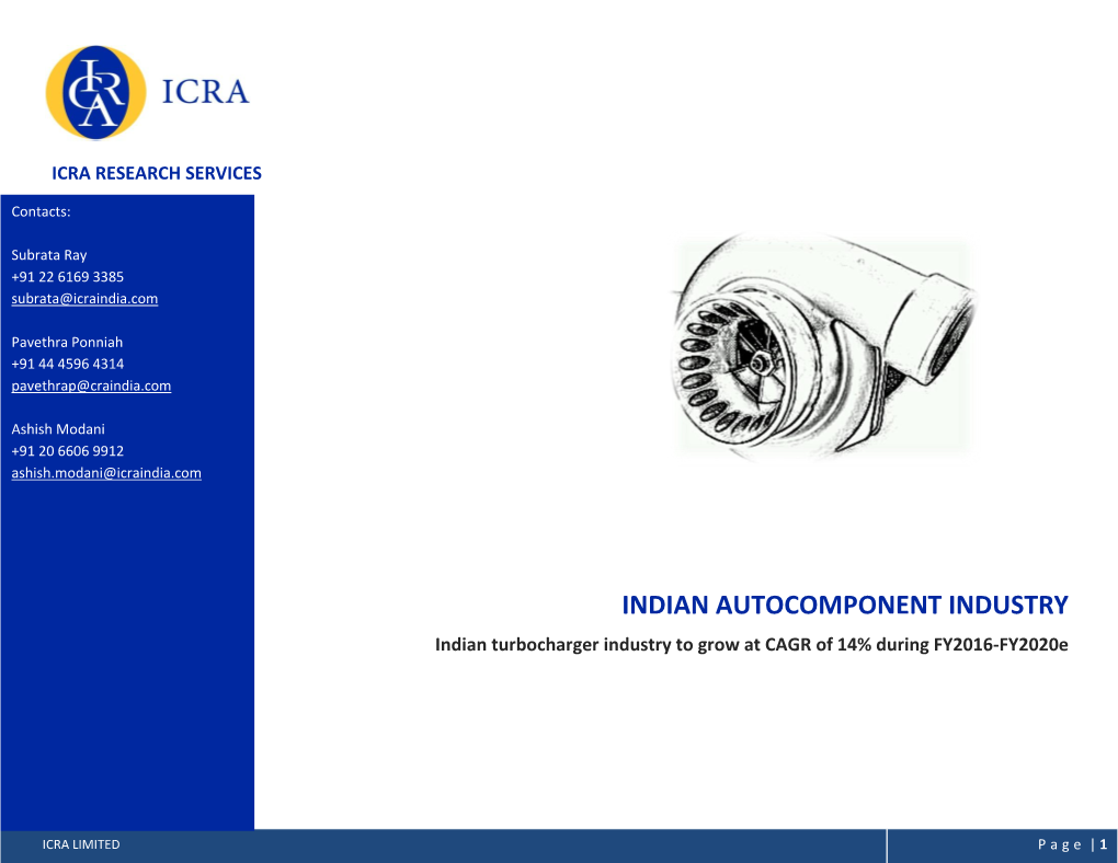 Indian Autocomponent Industry