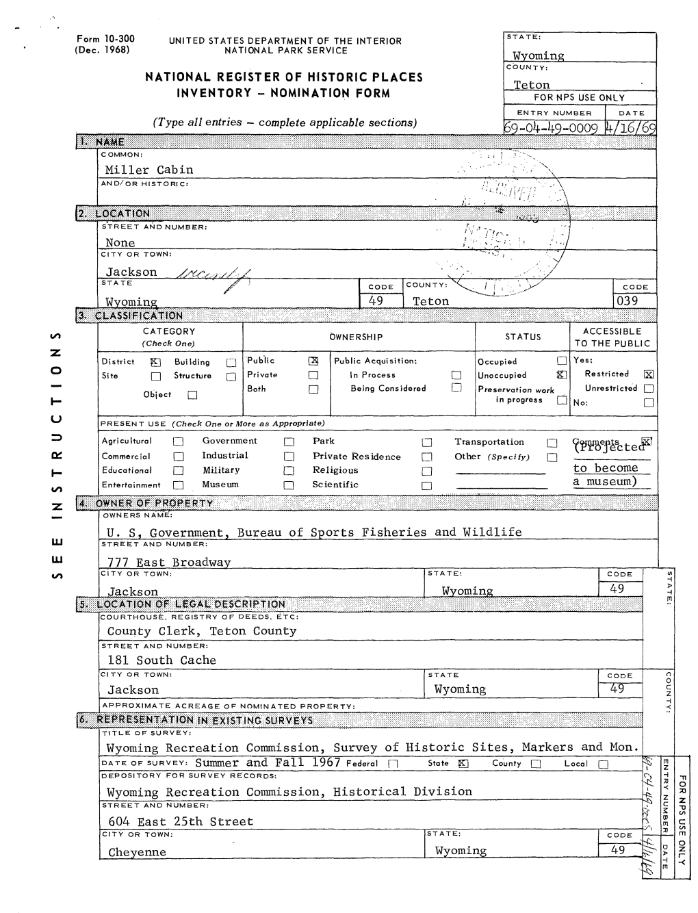 Miller Cabin National Register Form Size