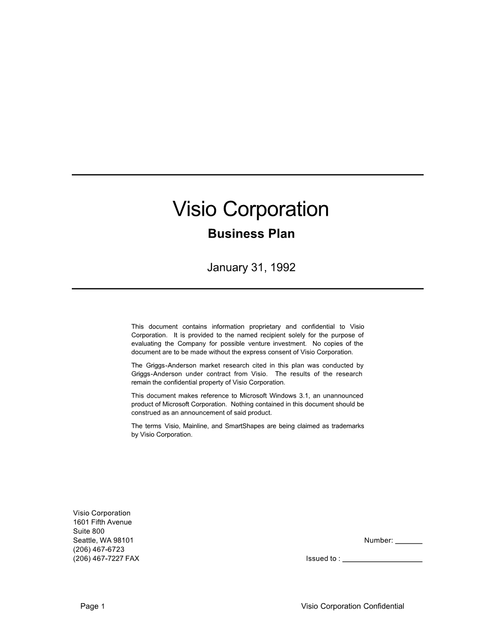 Visio Business Plan from 2Nd Round of Venture Funding (PDF)