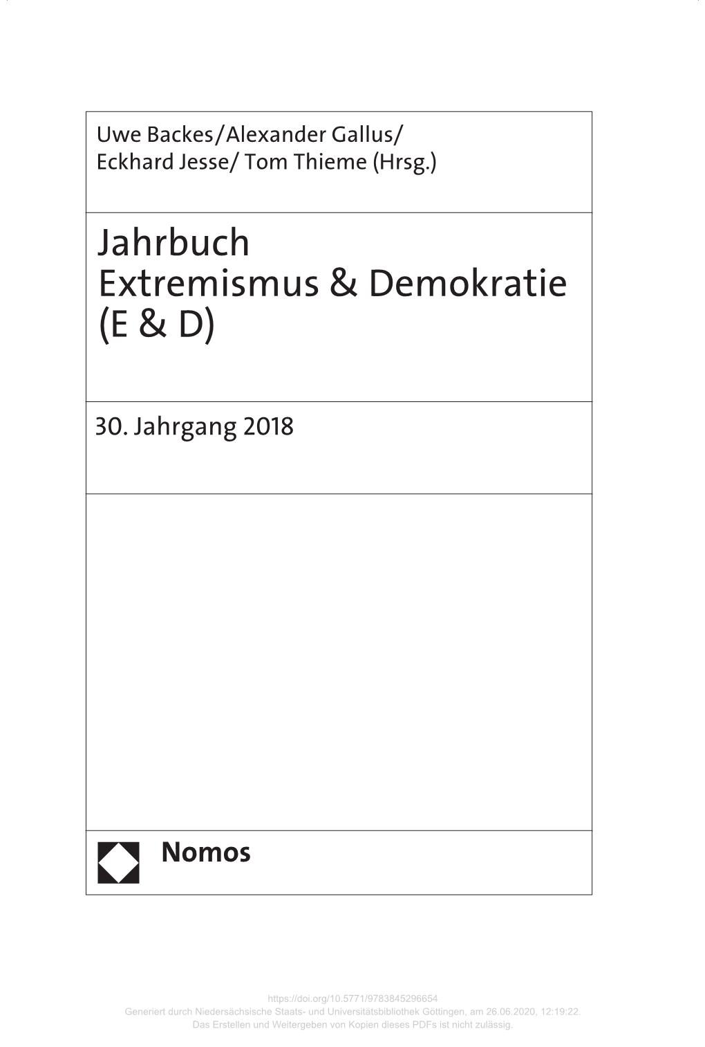 Jahrbuch Extremismus & Demokratie (E & D)