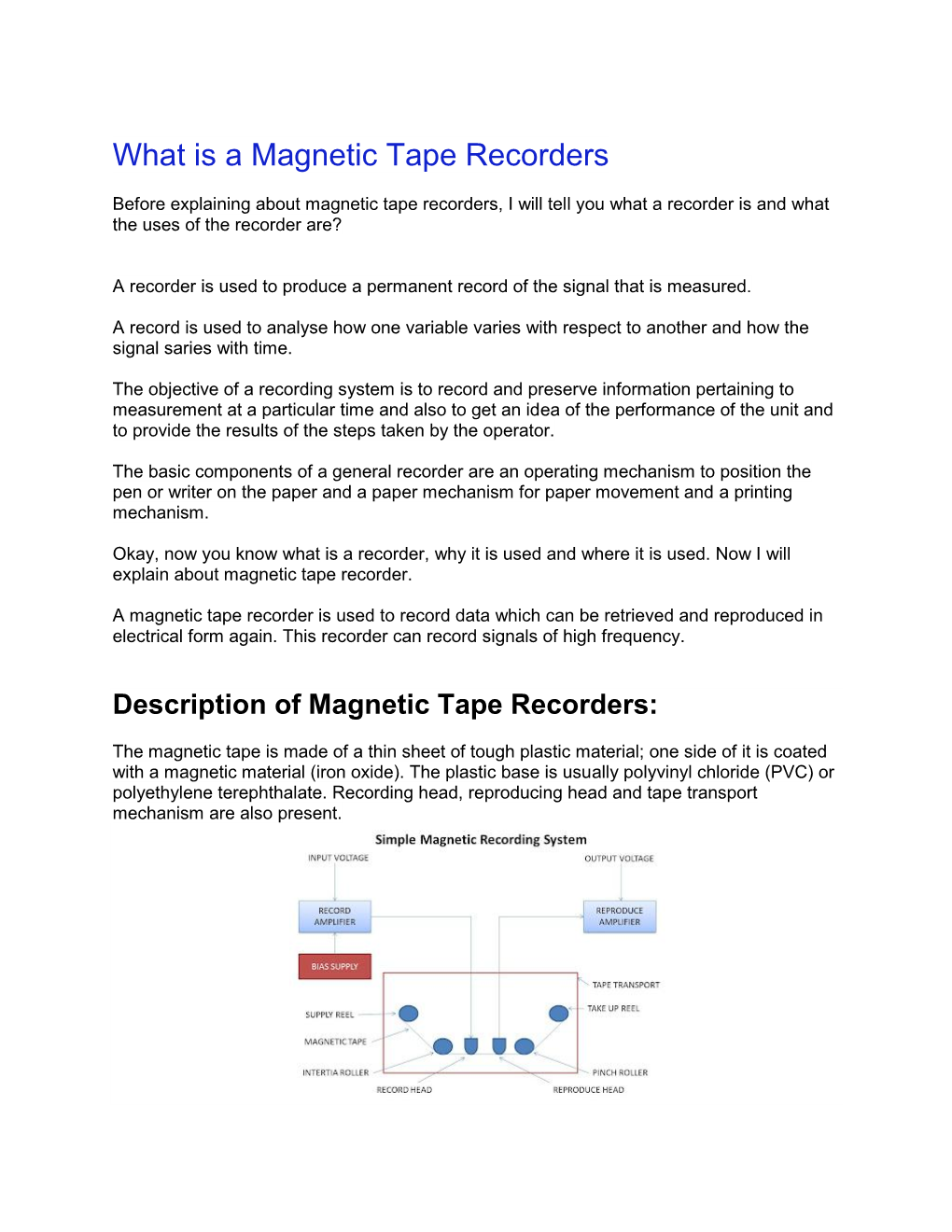 What Is a Magnetic Tape Recorders