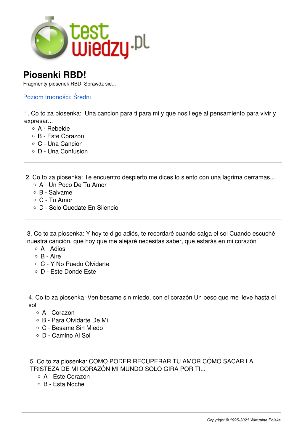 Piosenki RBD! Fragmenty Piosenek RBD! Sprawdz Sie