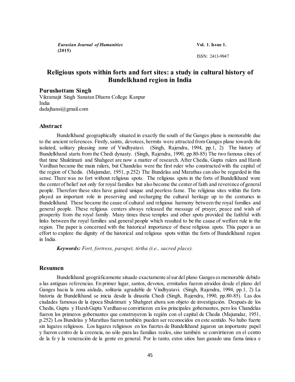 Religious Spots Within Forts and Fort Sites