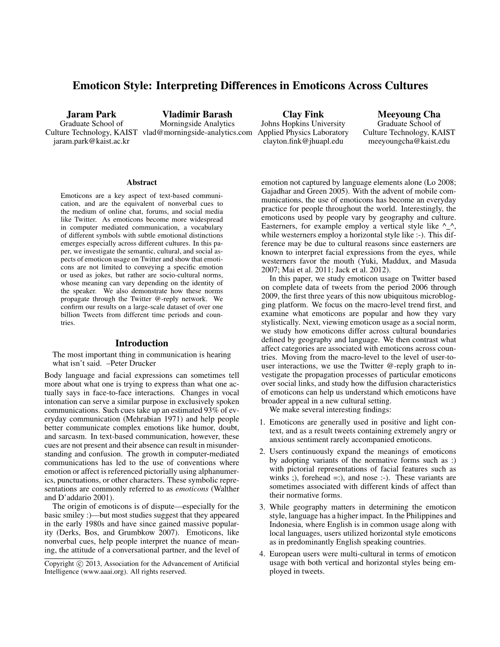 Emoticon Style: Interpreting Differences in Emoticons Across Cultures