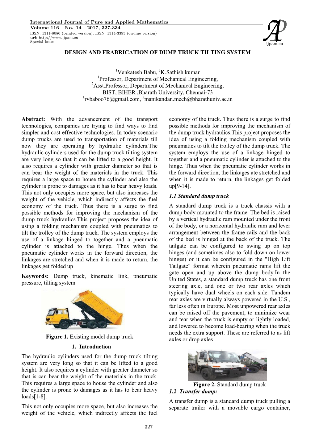 Design and Frabrication of Dump Truck Tilting System
