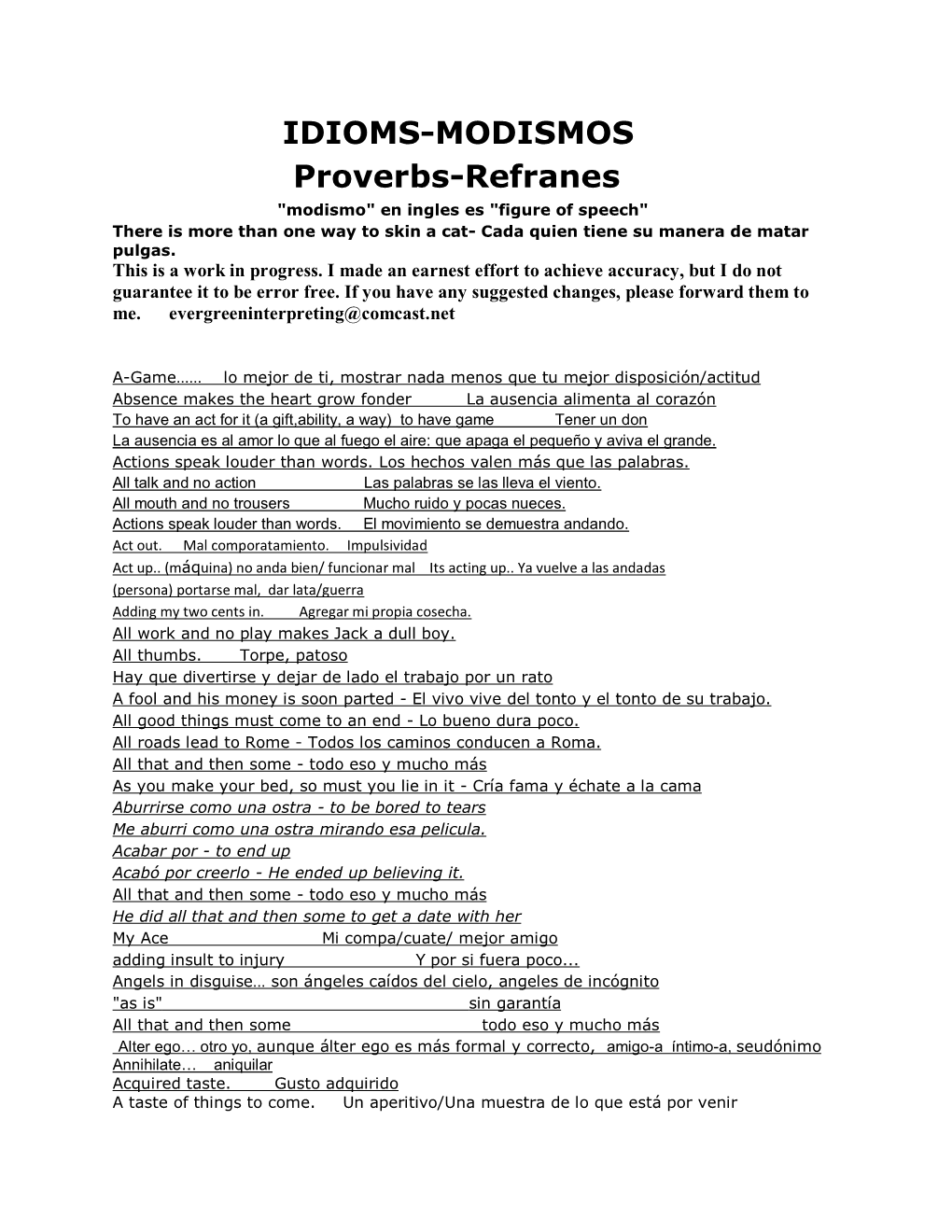 IDIOMS-MODISMOS Proverbs-Refranes "Modismo" En Ingles Es "Figure of Speech" There Is More Than One Way to Skin a Cat- Cada Quien Tiene Su Manera De Matar Pulgas