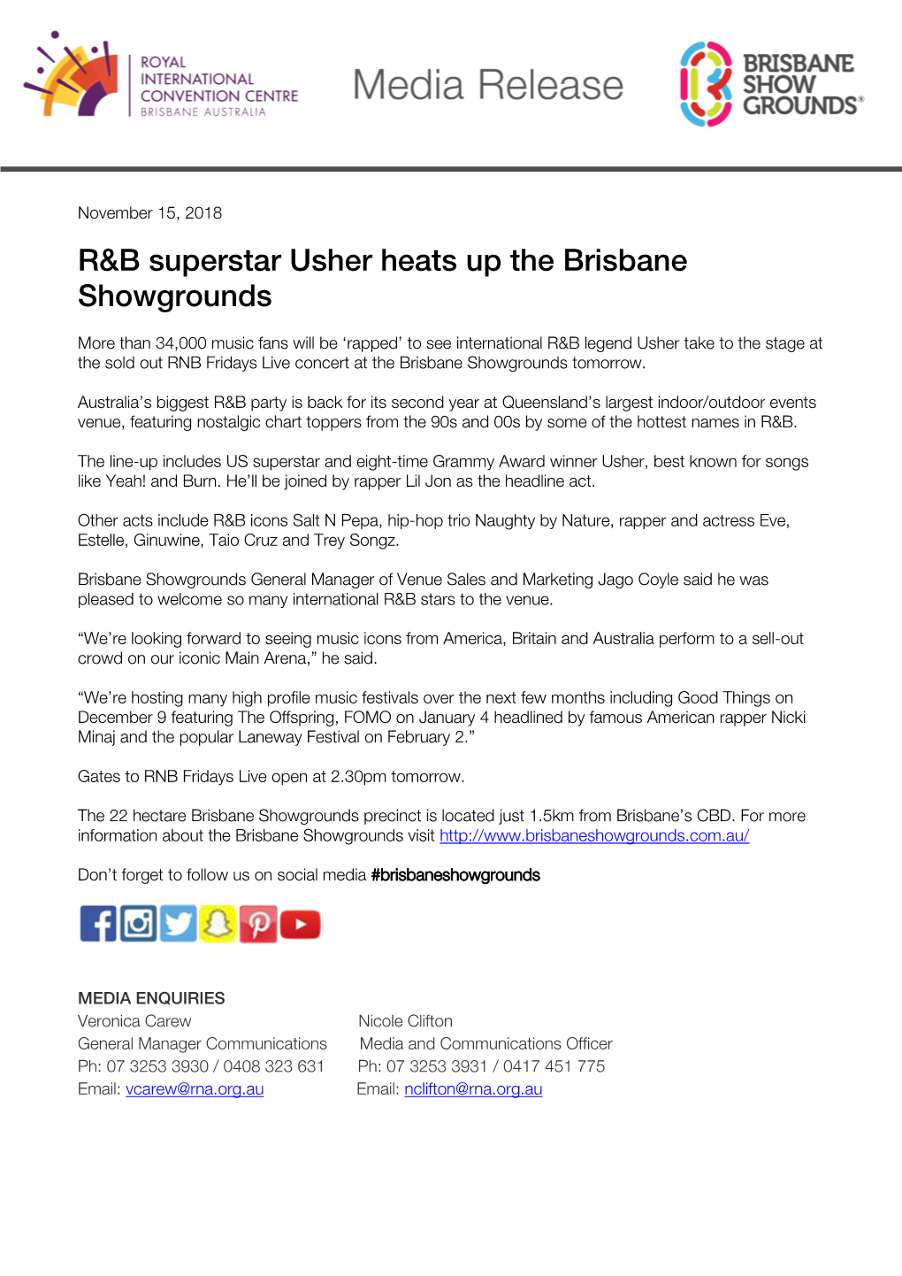 R&B Superstar Usher Heats up the Brisbane Showgrounds