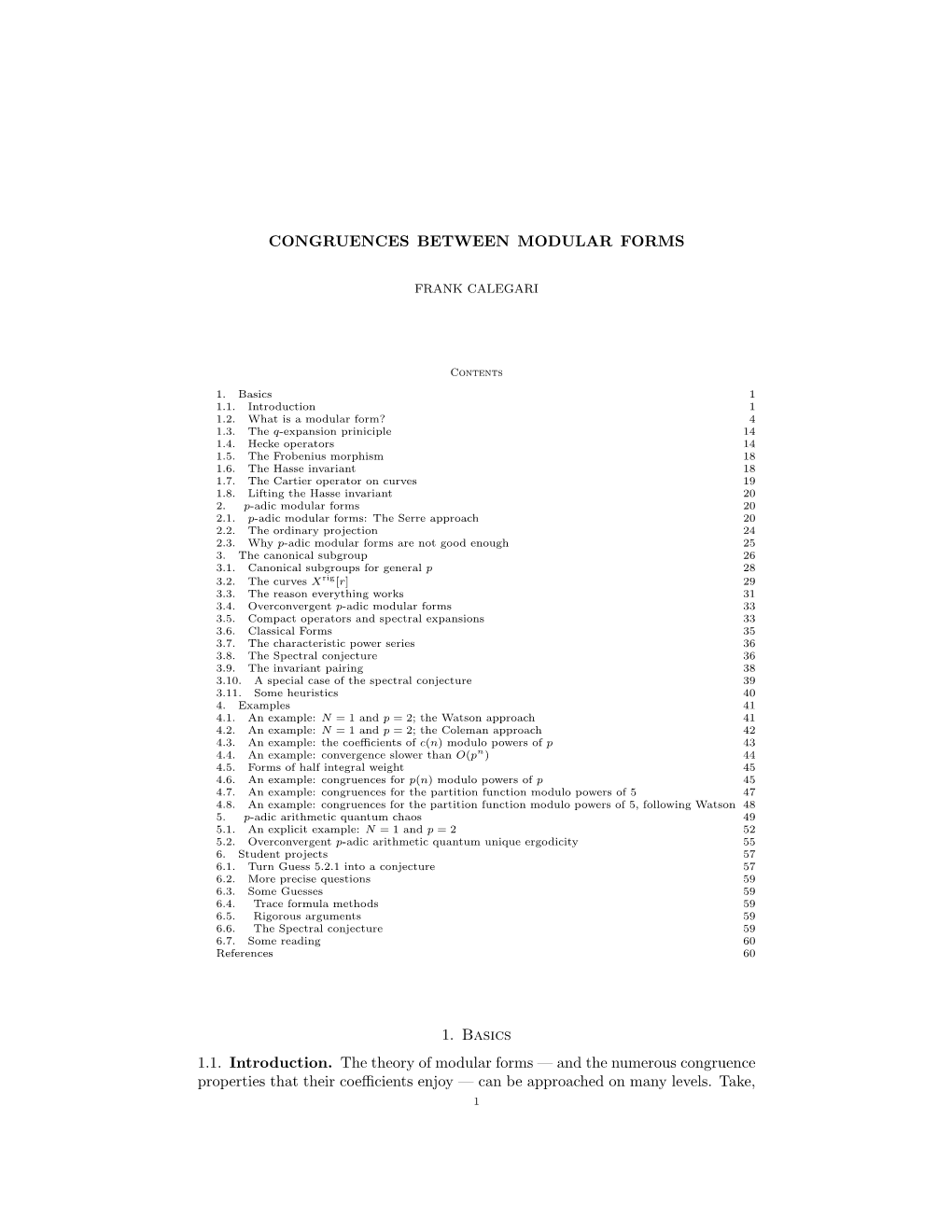 Congruences Between Modular Forms