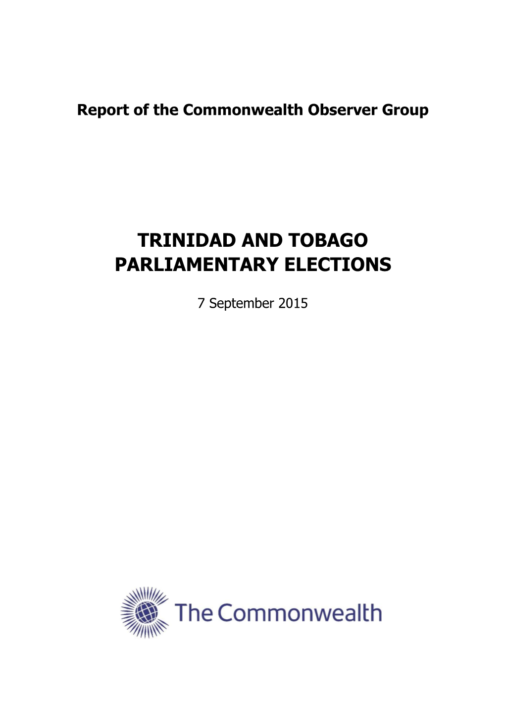 Trinidad and Tobago Parliamentary Elections