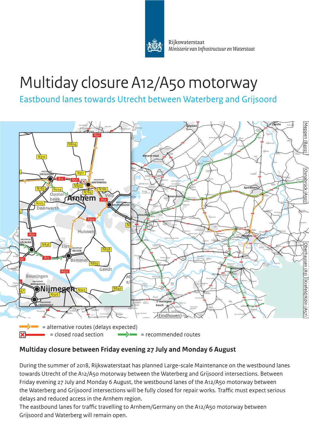 Multiday Closure A12/A50 Motorway