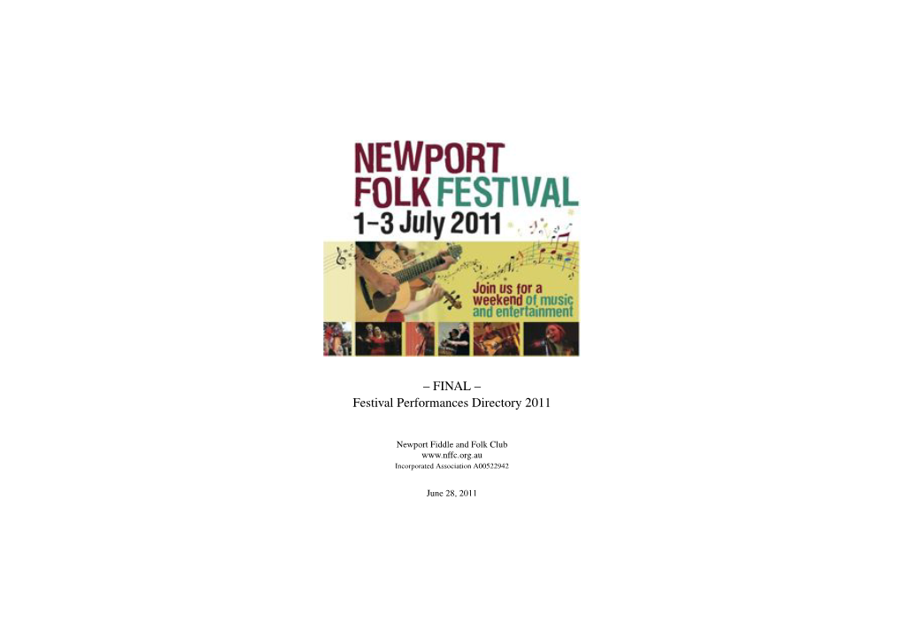 – FINAL – Festival Performances Directory 2011
