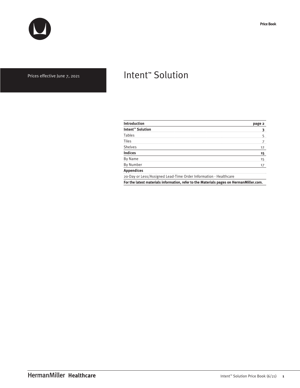 Price Book: Intent Solution