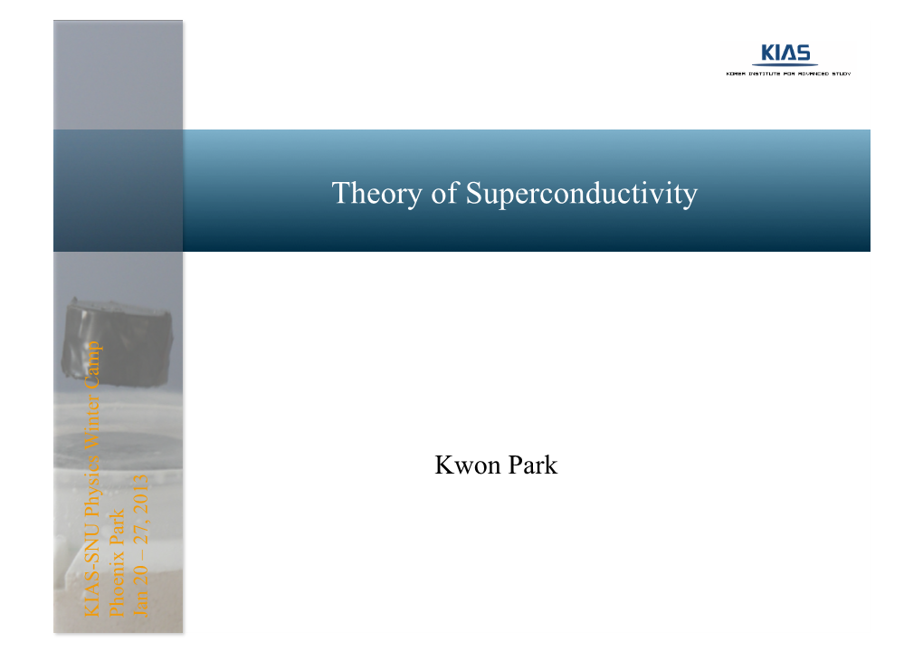 Theory of Superconductivity