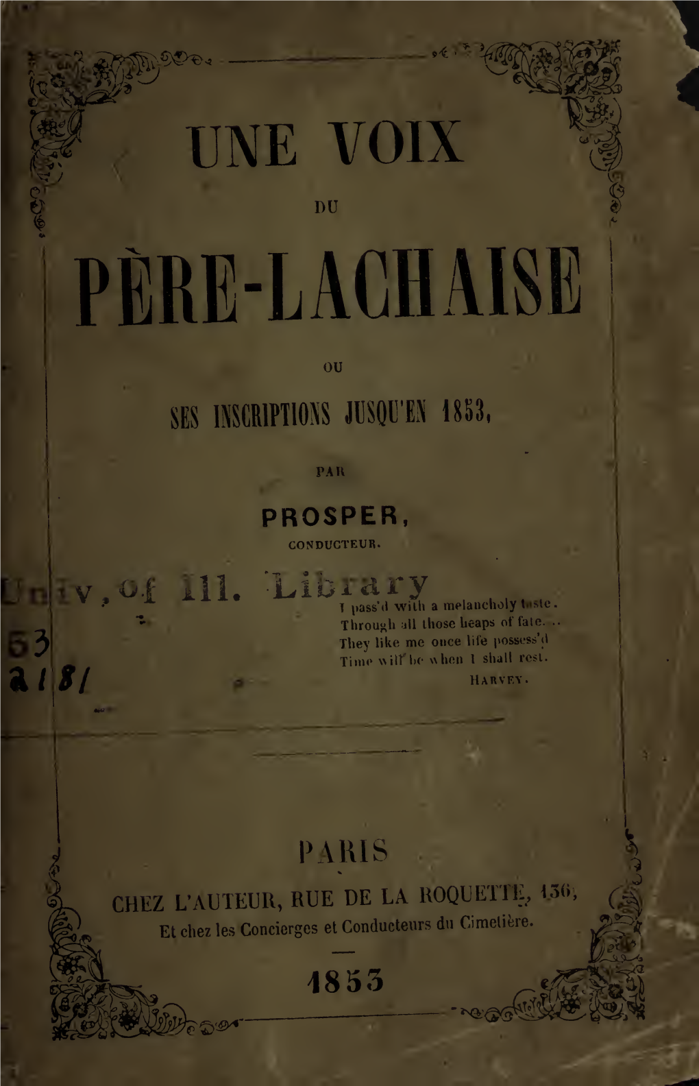 Une Voix Du Père-Lachaise Ou Ses Inscriptions Jusqu'en 1853.Pdf