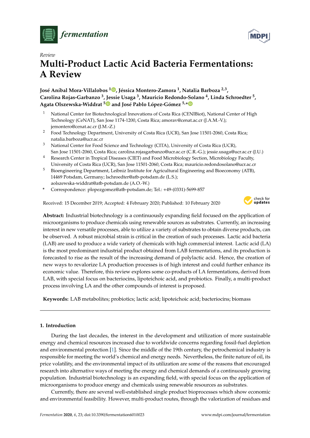 Multi-Product Lactic Acid Bacteria Fermentations: a Review