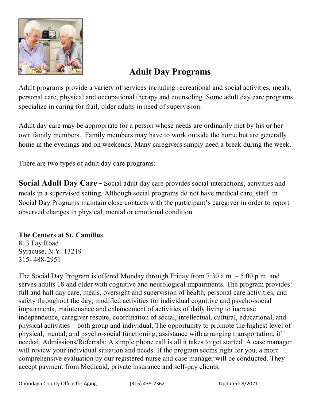 Adult Day Programs