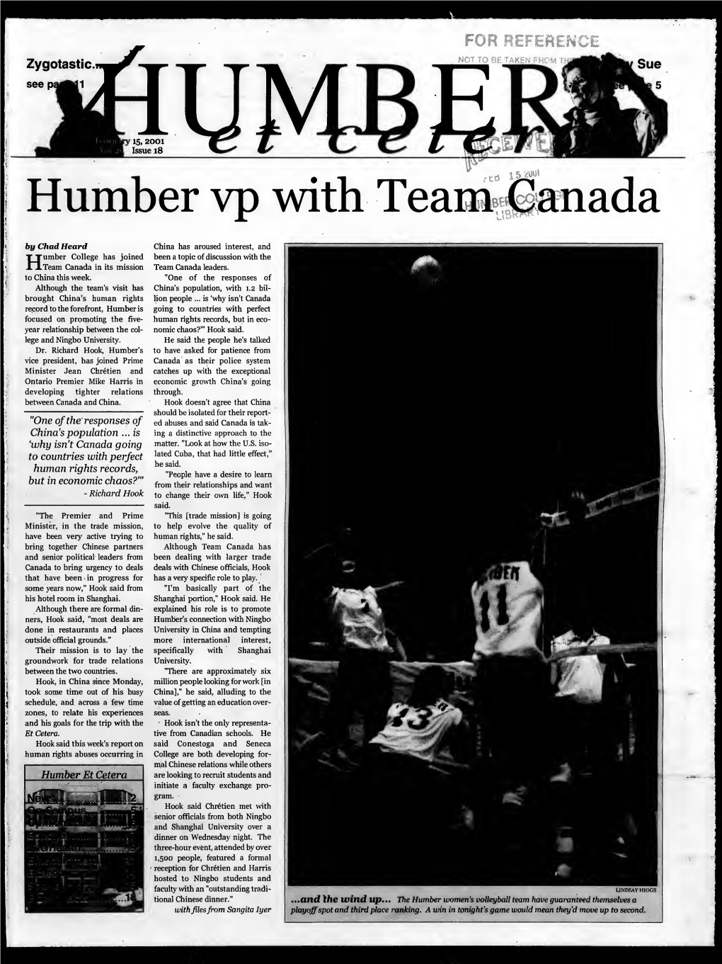 Humber Vp with Team Canada