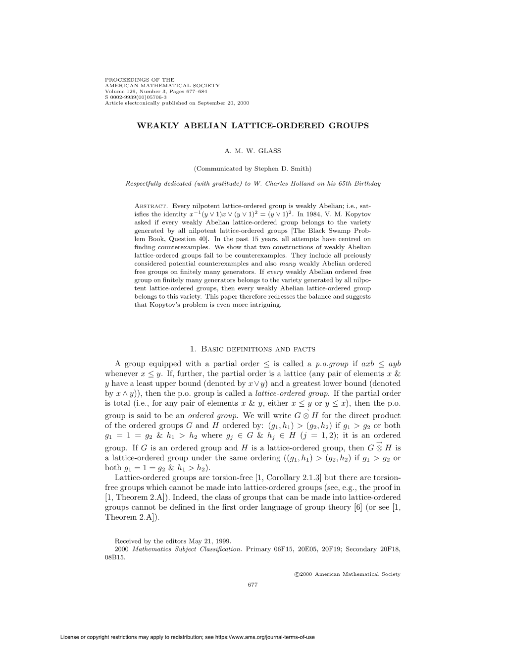 Weakly Abelian Lattice-Ordered Groups 1