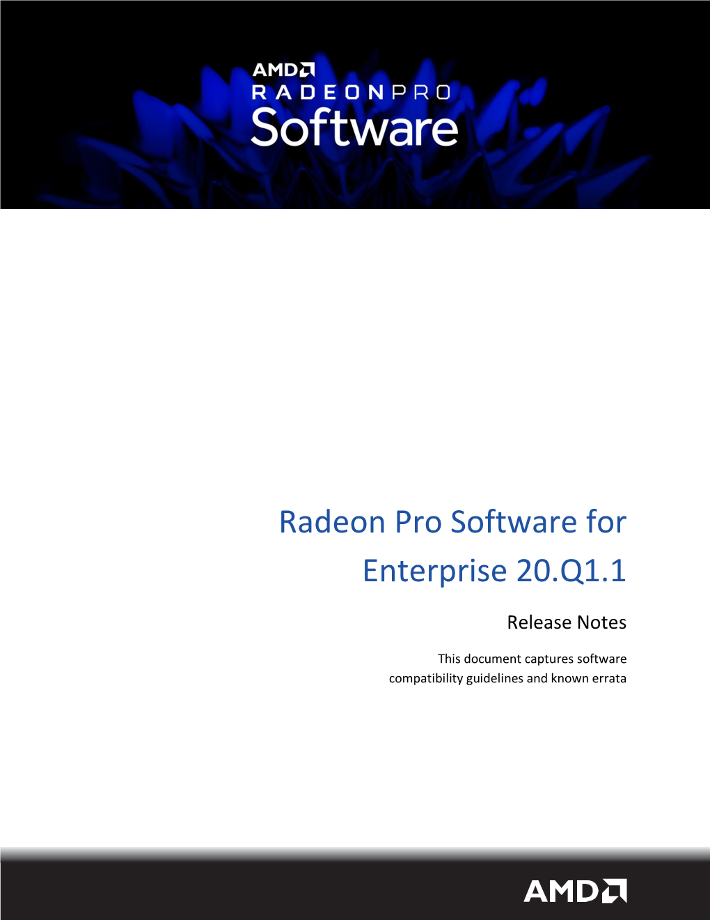 Radeon Pro Software for Enterprise 20.Q1.1