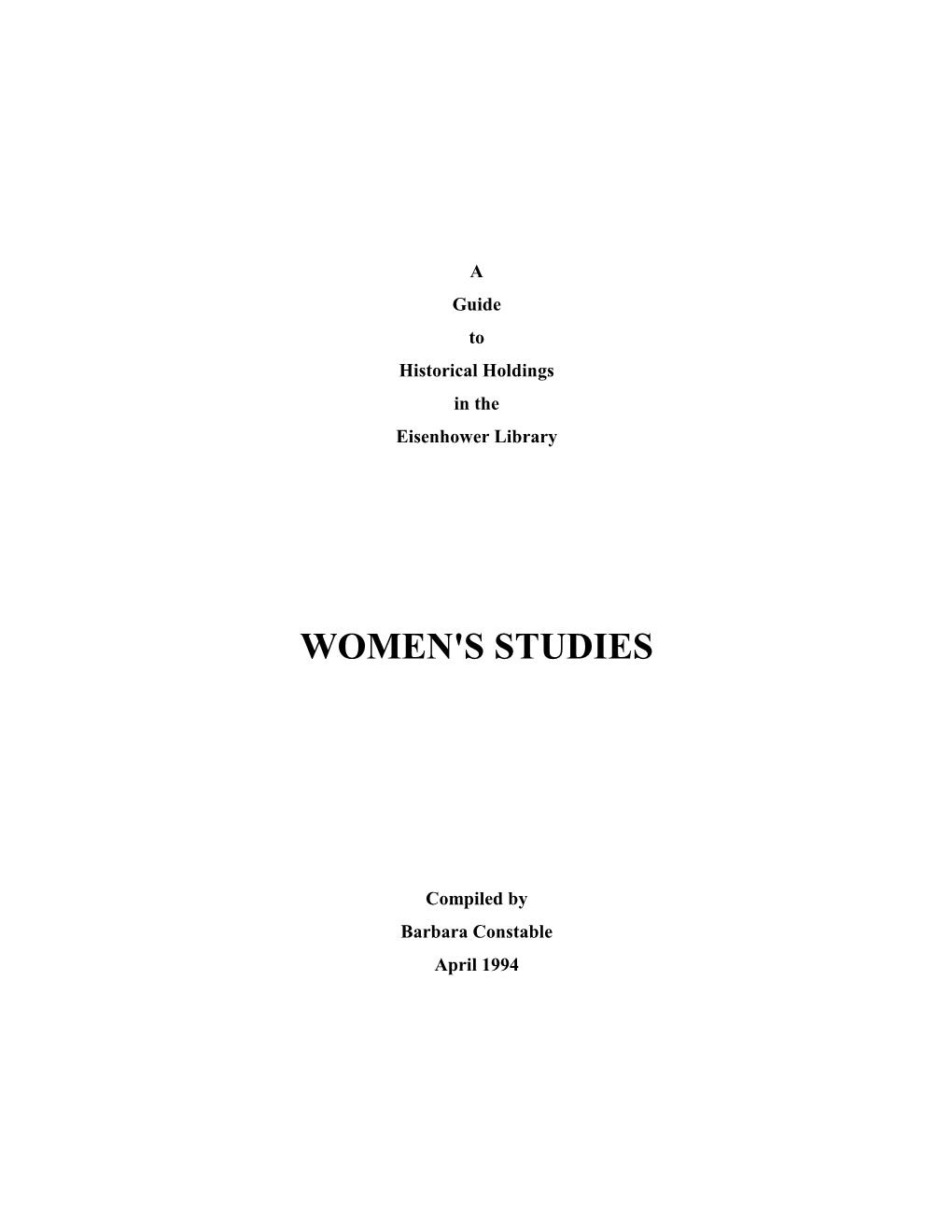 Women's Studies