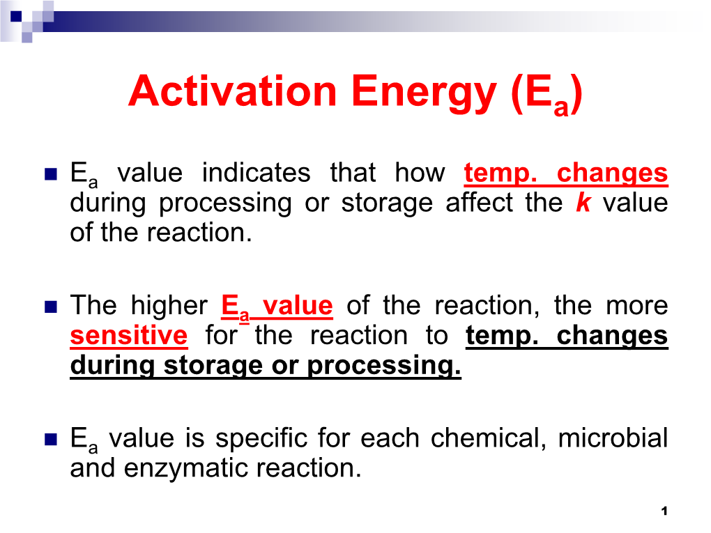 Activation Energy (Ea)