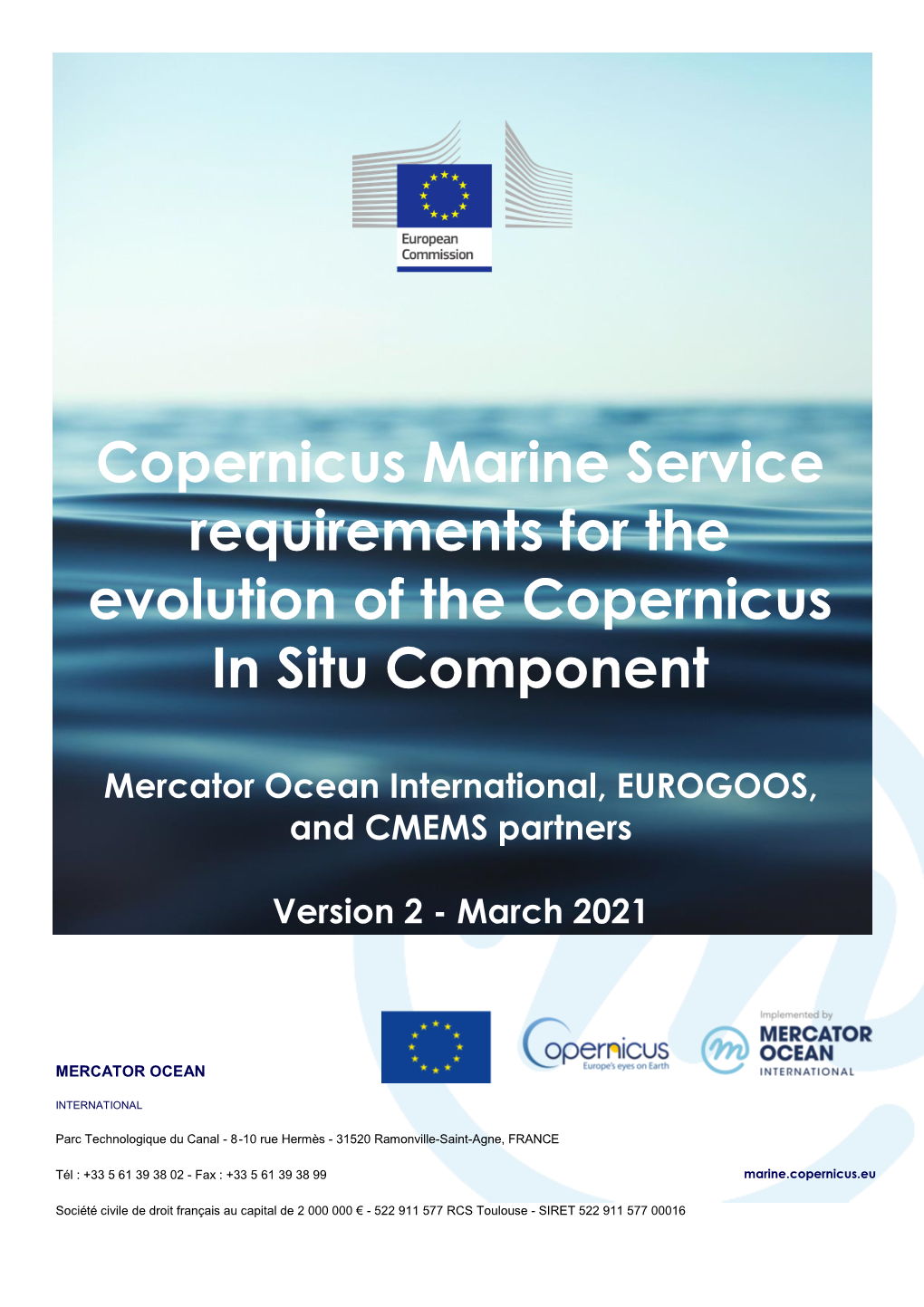 Cmems Requirements for the Evolution of the Copernicus in Situ Component