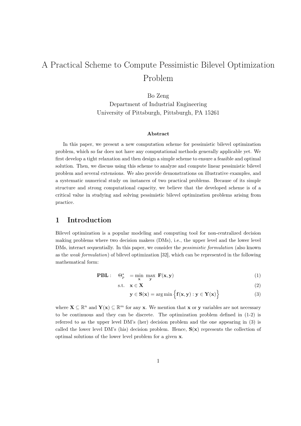 A Practical Scheme to Compute Pessimistic Bilevel Optimization Problem