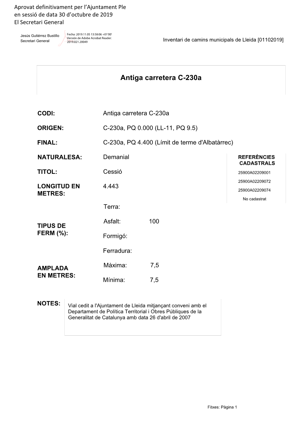 NOM: Antiga Carretera C-230A