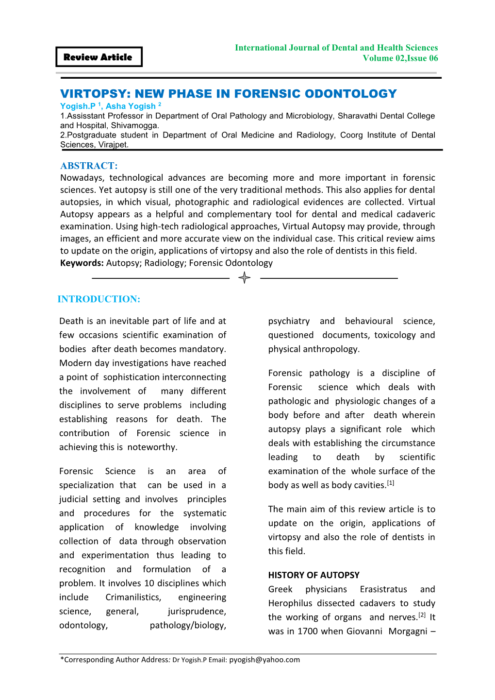 New Phase in Forensic Odontology