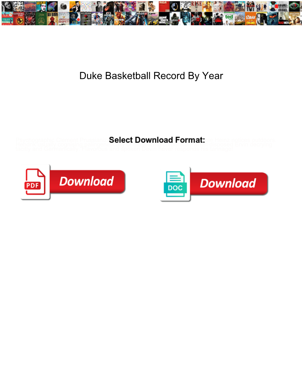 Duke Basketball Record by Year