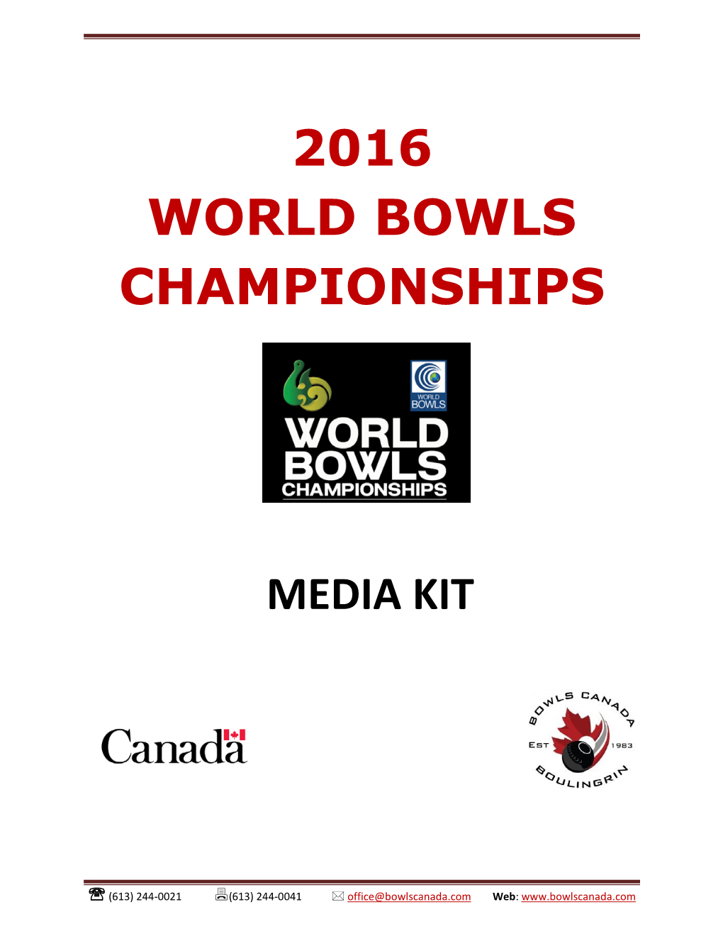 To View the 2016 World Bowls Championships Media