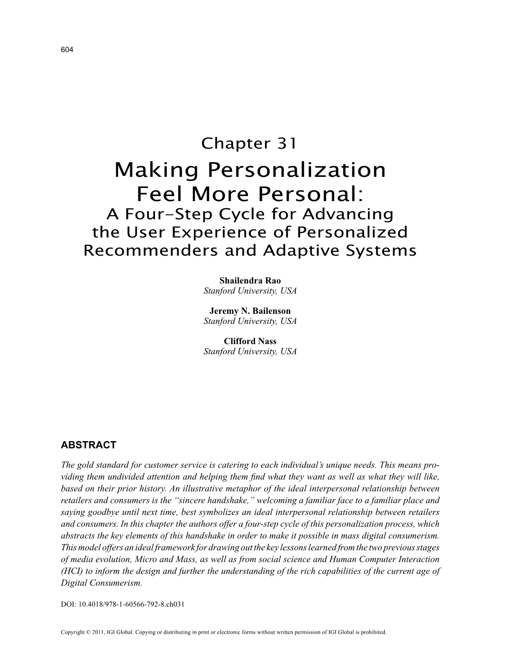 Making Personalization Feel More Personal: a Four-Step Cycle for Advancing the User Experience of Personalized Recommenders and Adaptive Systems