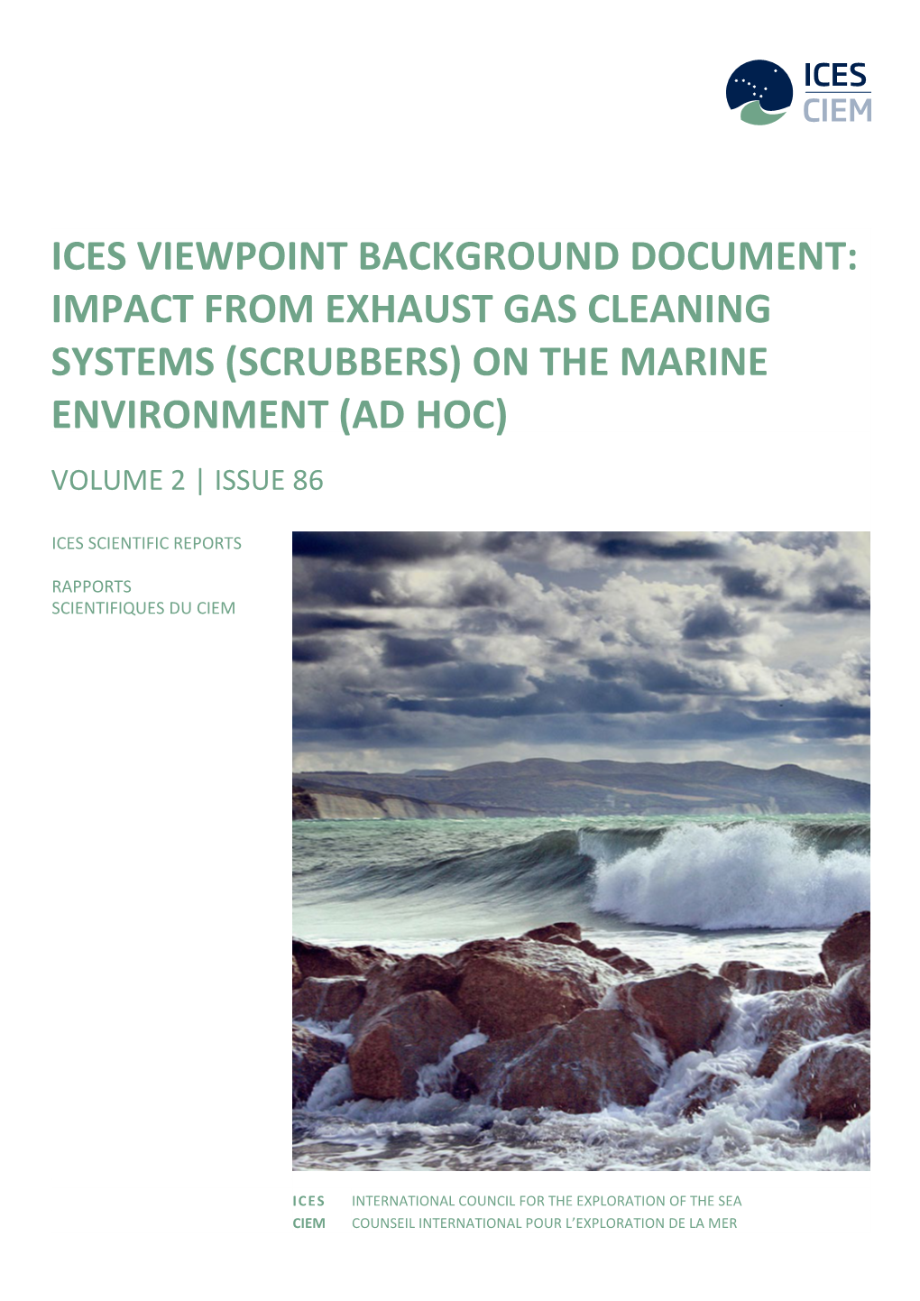 Impact from Exhaust Gas Cleaning Systems (Scrubbers) on the Marine Environment (Ad Hoc)