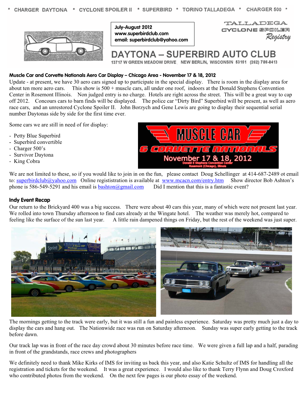 DAYTONA-SUPERBIRD AUTO CLUB WHEELS & DEALS Personal for Sale/ Want