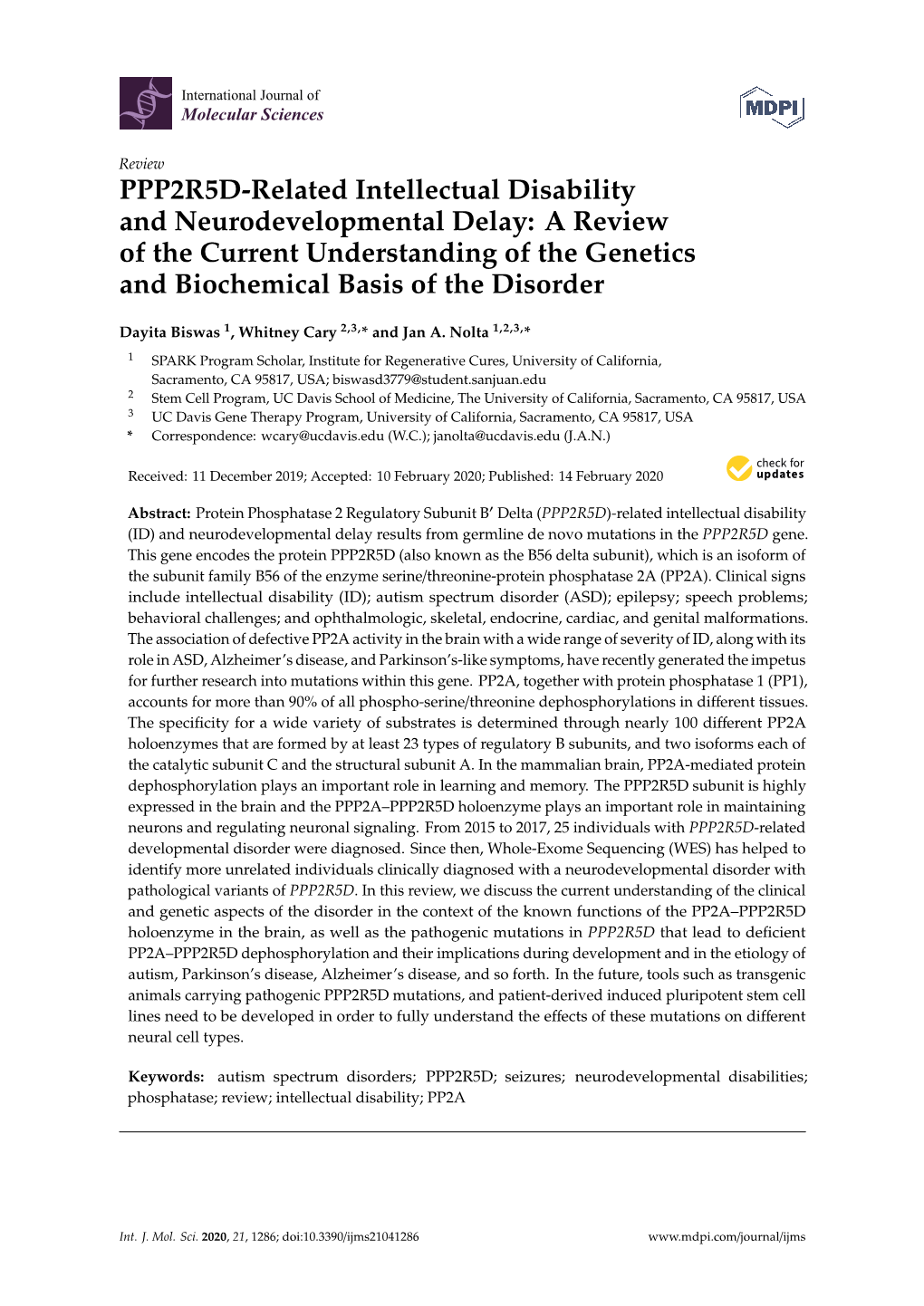 PPP2R5D-Related Intellectual Disability and Neurodevelopmental Delay: a Review of the Current Understanding of the Genetics and Biochemical Basis of the Disorder