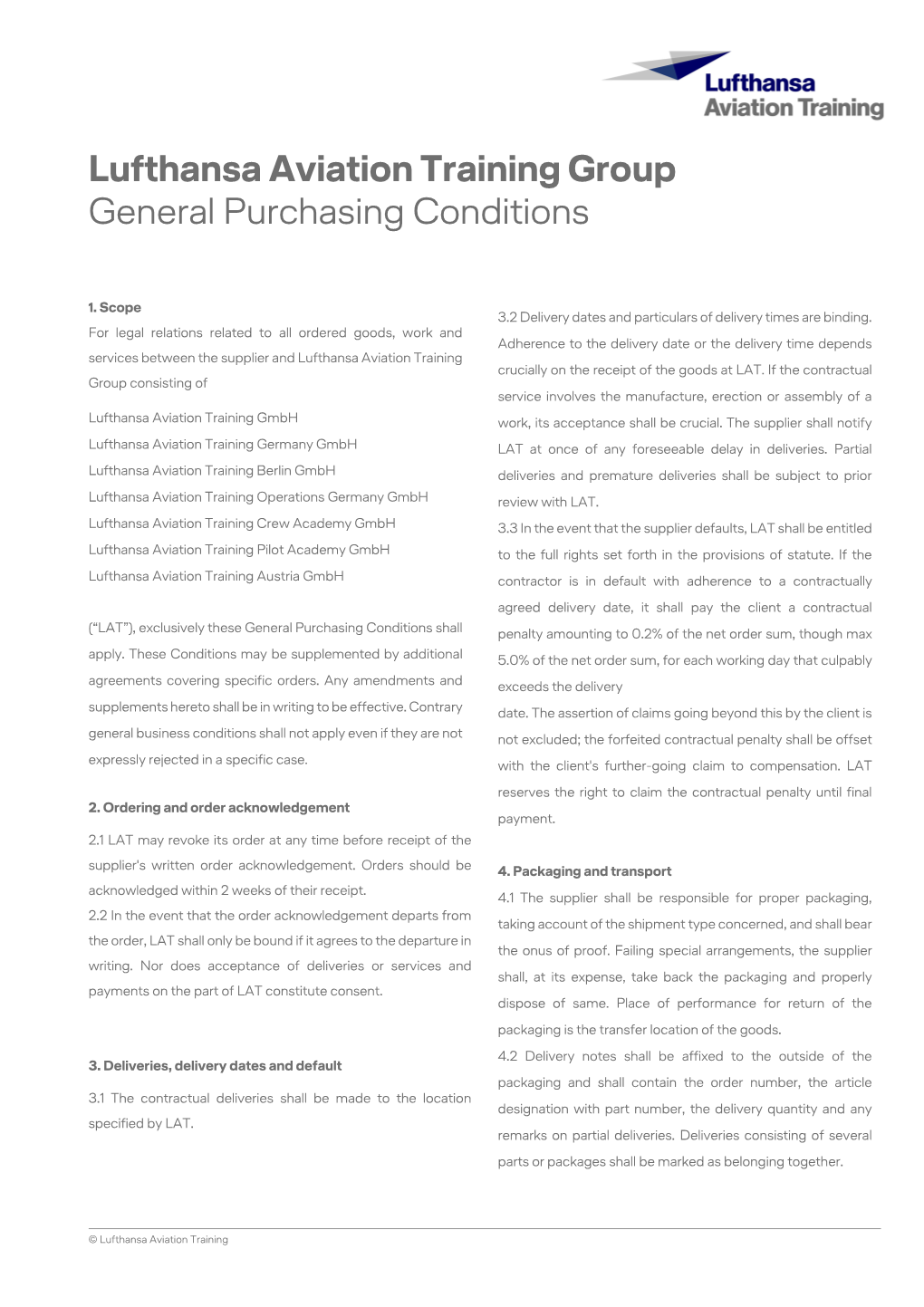 General Purchasing Conditions