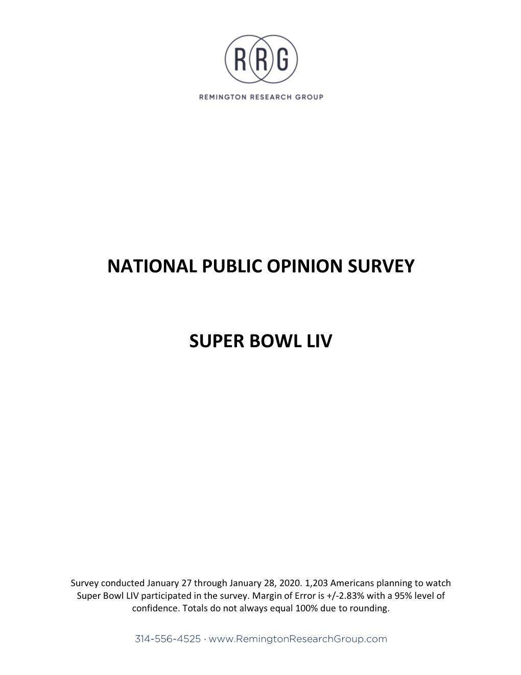 National Super Bowl Liv Public Opinion Survey 012920