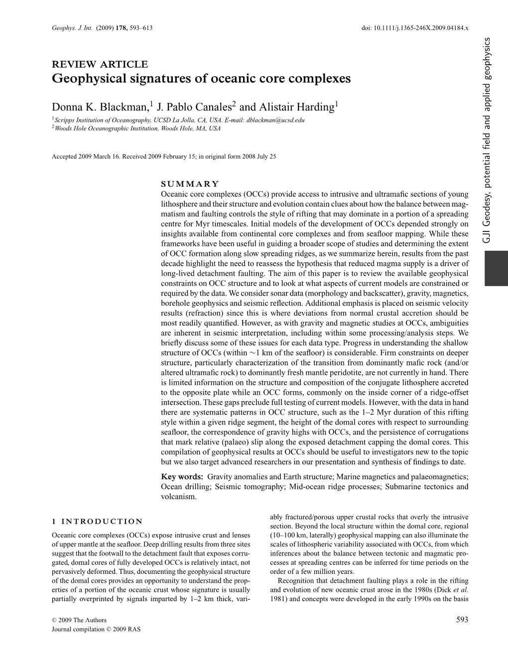 Geophysical Signatures of Oceanic Core Complexes