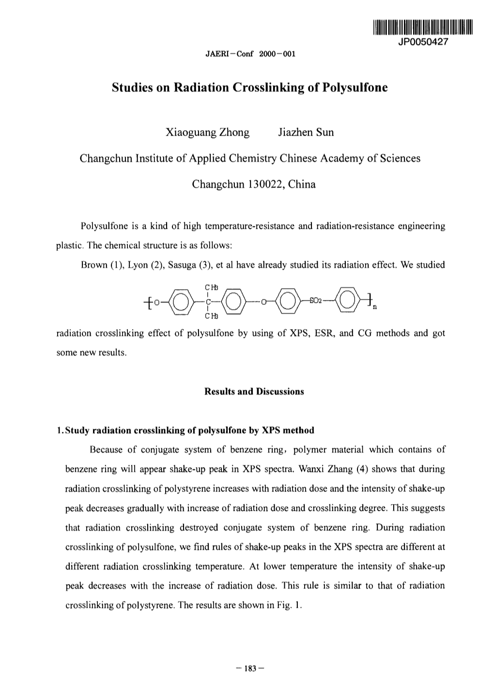 Studies on Radiation Crosslinking of Polysulfone