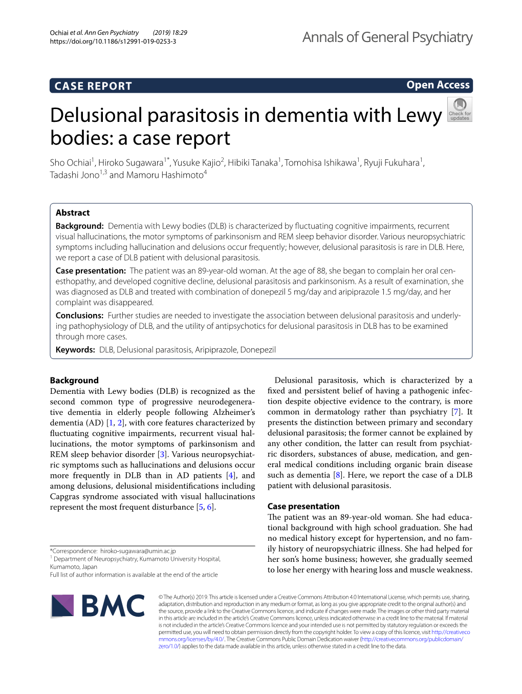 Delusional Parasitosis in Dementia With