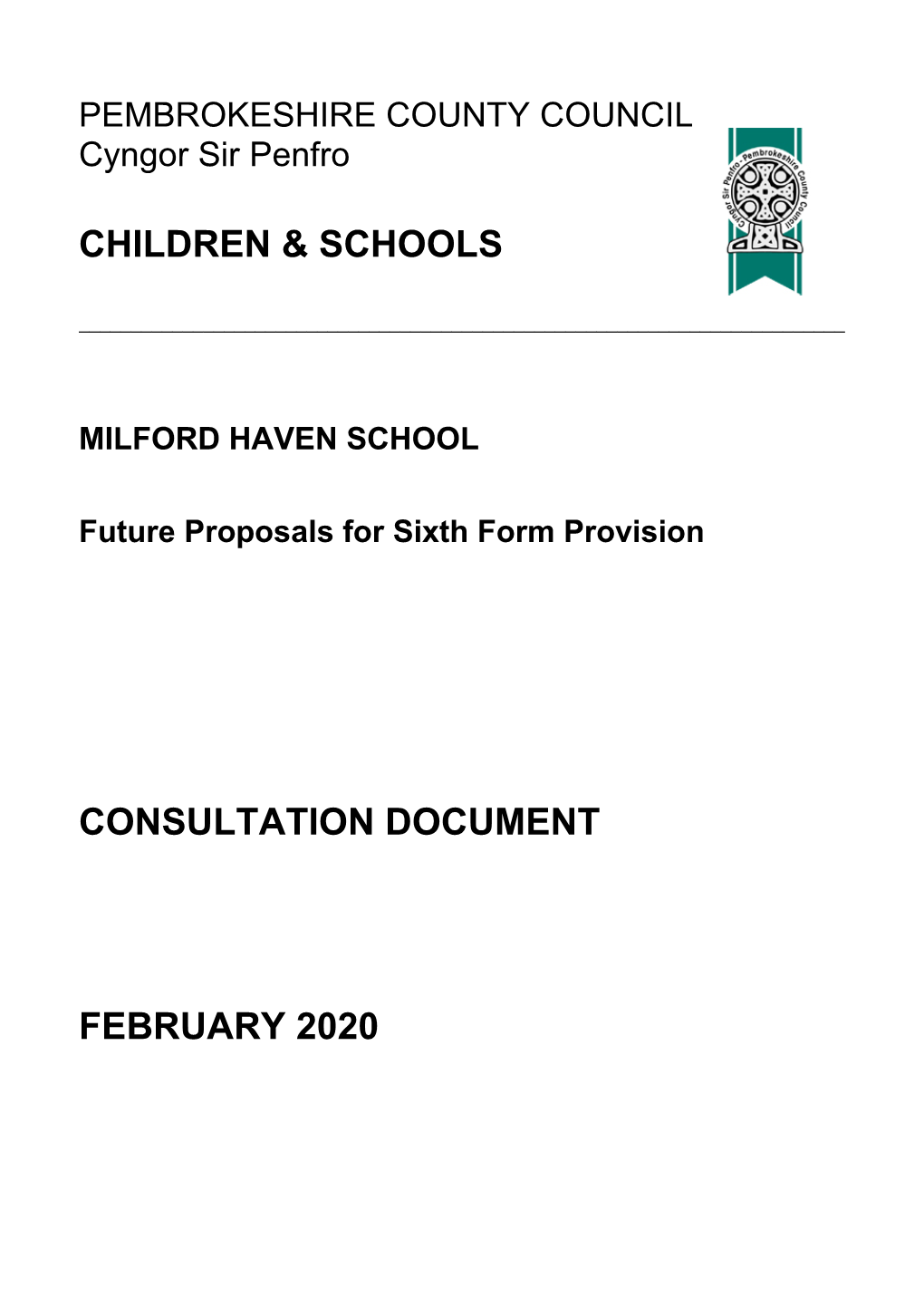 Children & Schools Consultation Document