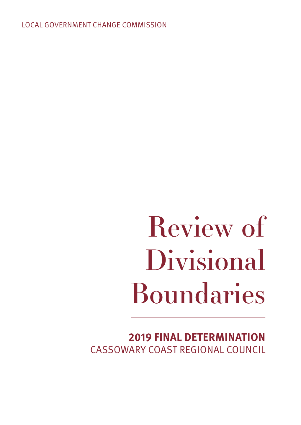 Review of Divisional Boundaries