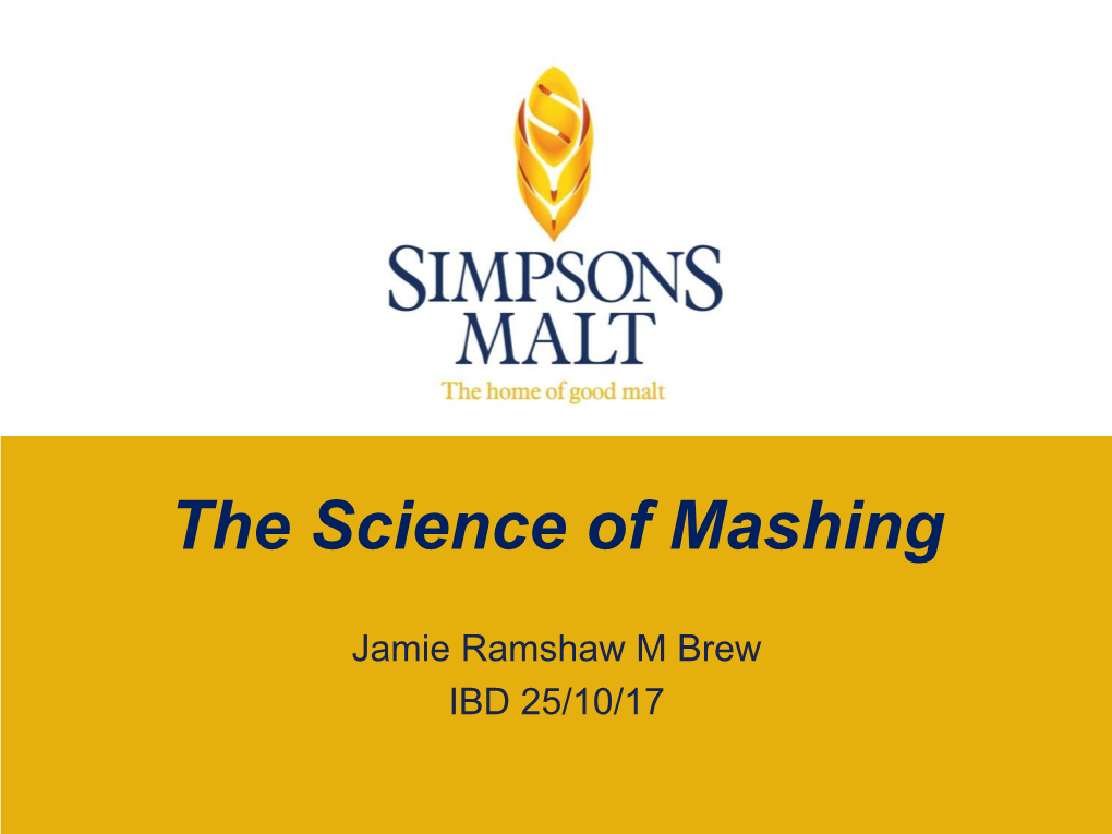 The Science of Mashing by Jamie Ramshaw